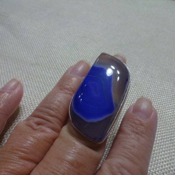 Gorgeous "PURPLE BOTSWANA AGATE" Handmade Sterling Ring Size 6.5 #273B - Picture 3 of 3